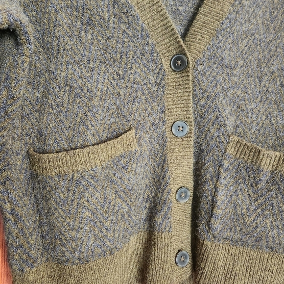 MADEWELL Kent Ex-Boyfriend Cardigan Sweater Tonal Herringbone XS - Picture 7 of 10